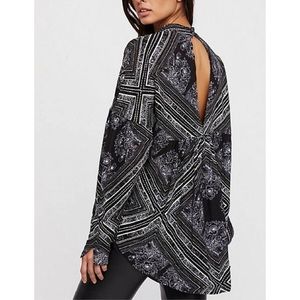 NWT Free People Walking On A Dream Black Tunic L